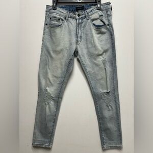 Aeropostale Men’s Super Skinny Light Wash Distressed Denim Jeans Size 32x30